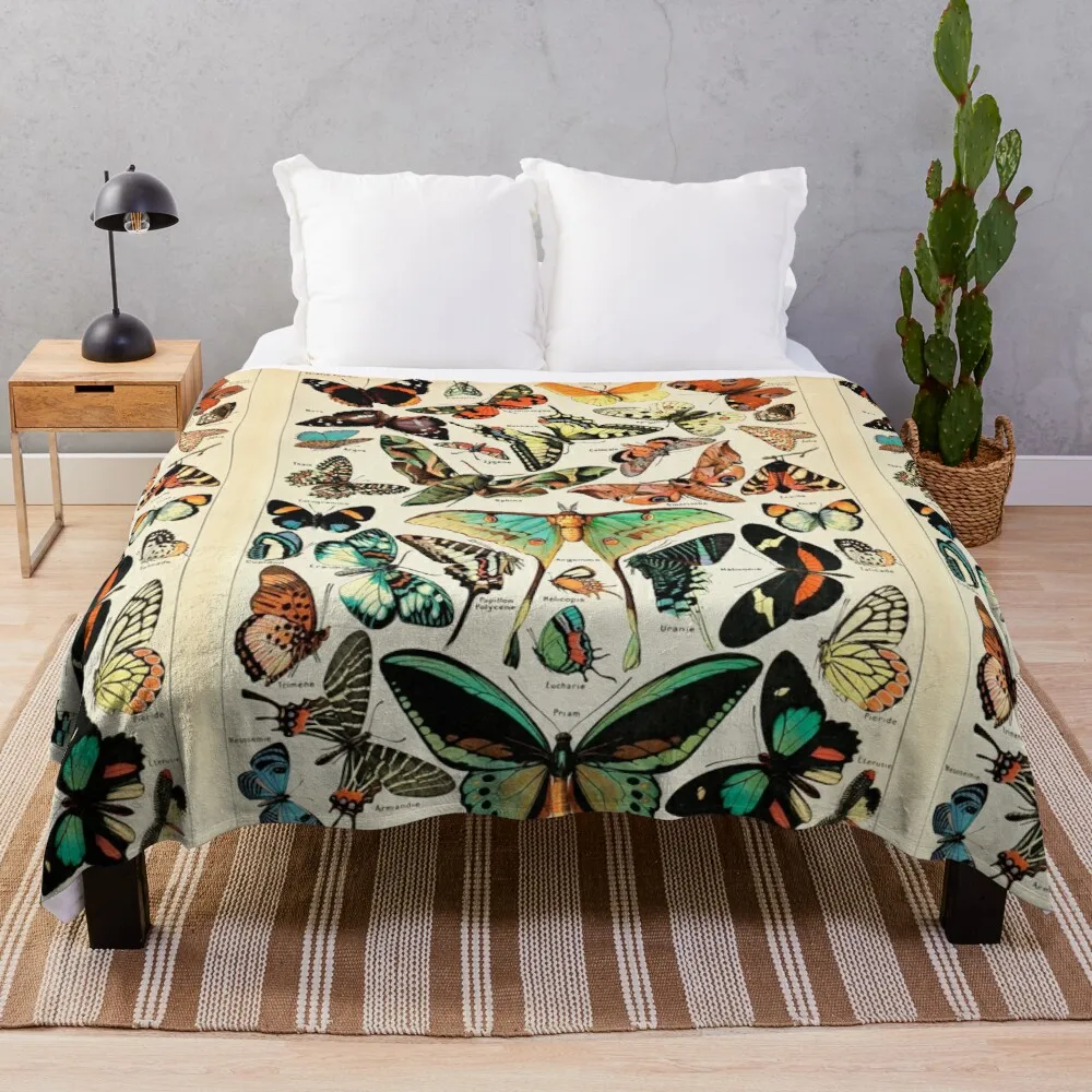 Винтажные французские таблицы бабочек от Адольфа миллота муслиновые пледы