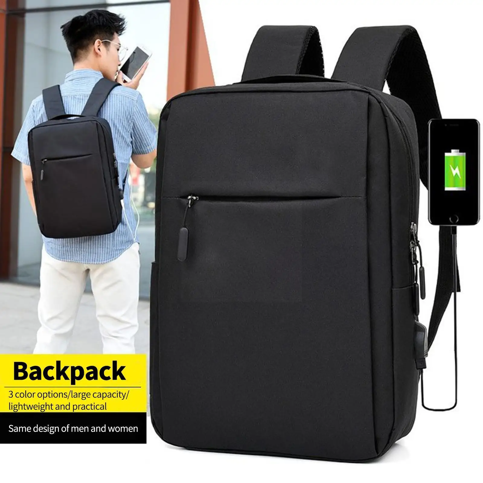 

Travel Backpack Men Business Aesthetic Backpack School Expandable USB Large Fashion Bag Laptop Capacity 17.3 Waterproof Bac F9K9