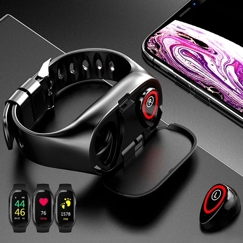 

Часы с Bluetooth-гарнитурой X1, умные часы 2 в 1 с поддержкой иврита и других голосов, Мужской умный браслет, водонепроницаемые наручные часы