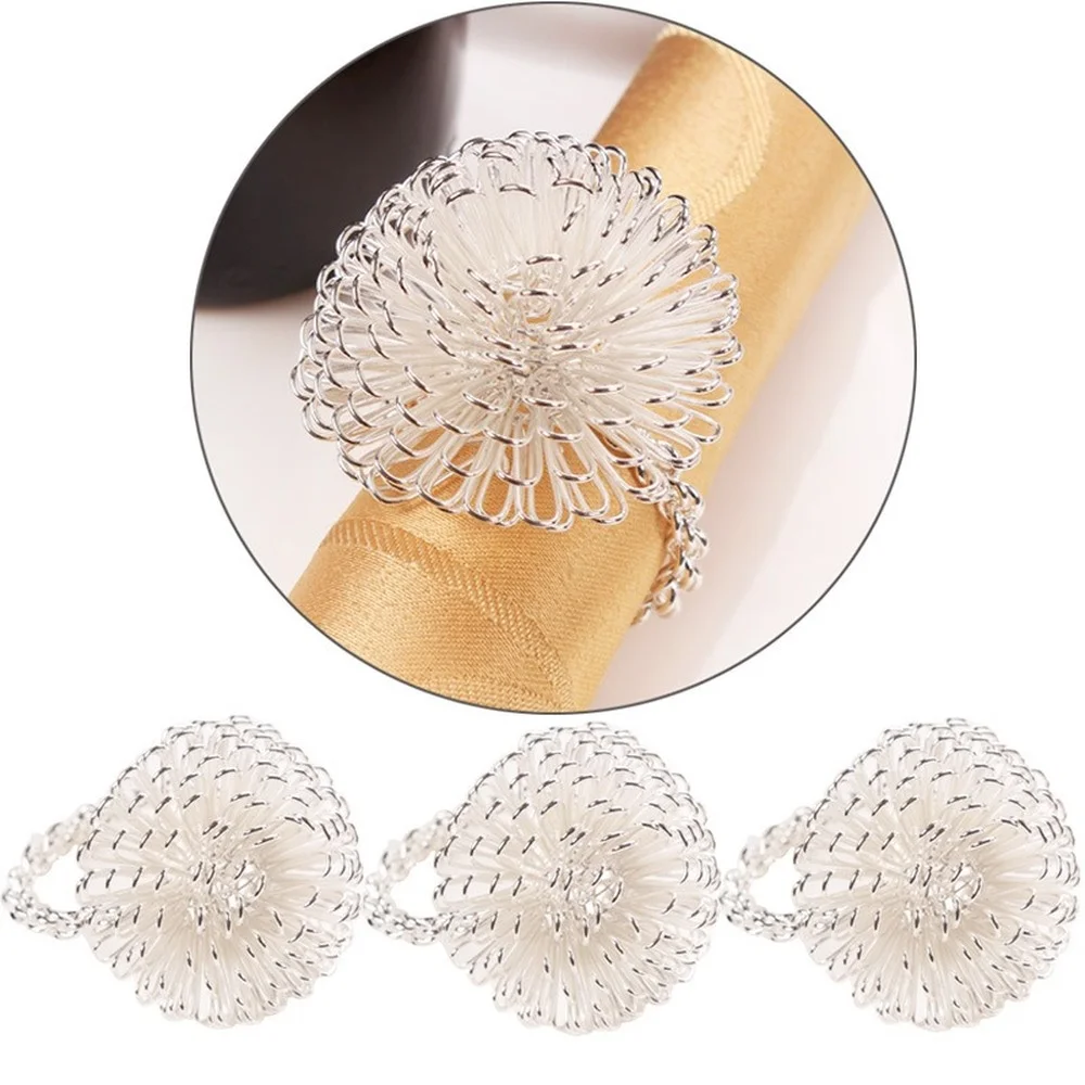 

Steel ring winding bayberry ball napkin ring desktop decoration for hotel wedding family party opening celebration