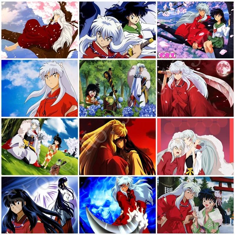 

Inuyasha Bandai Diamond Painting Cartoon 5D Diy Diamond Embroidery Cross Stitch Kit Mosaic Rhinestone Needlework Home Decoration