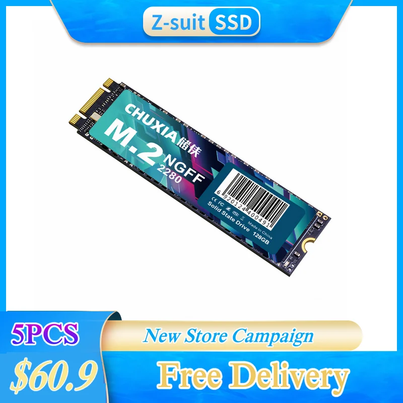CHUXIA 5PCS 2280 M2 SSD 256G 128G NGFF SATA SSD 1T 512G Internal Solid State Hard Drive