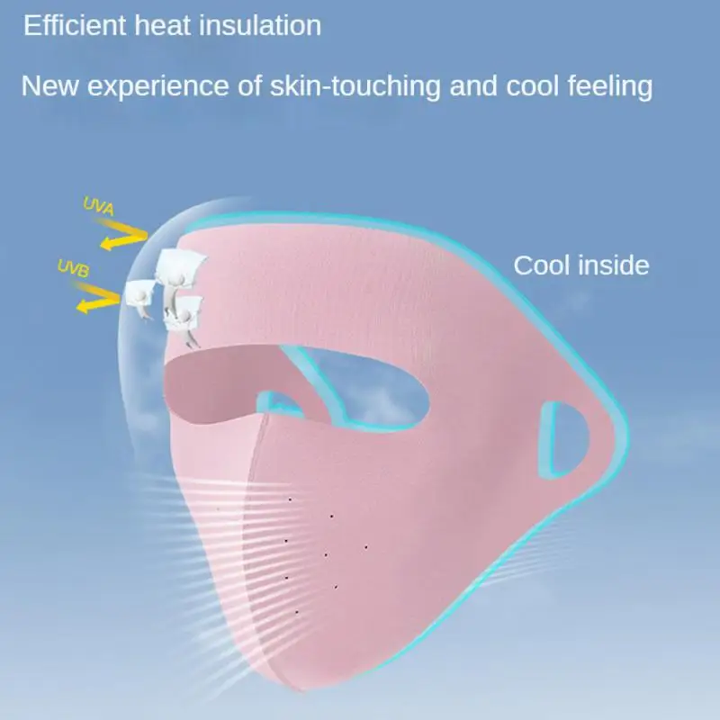 

Летняя ледяная шелковая Бриллиантовая Солнцезащитная маска на все лицо, тонкая дышащая маска на лоб, антиультрафиолетовая маска для лица