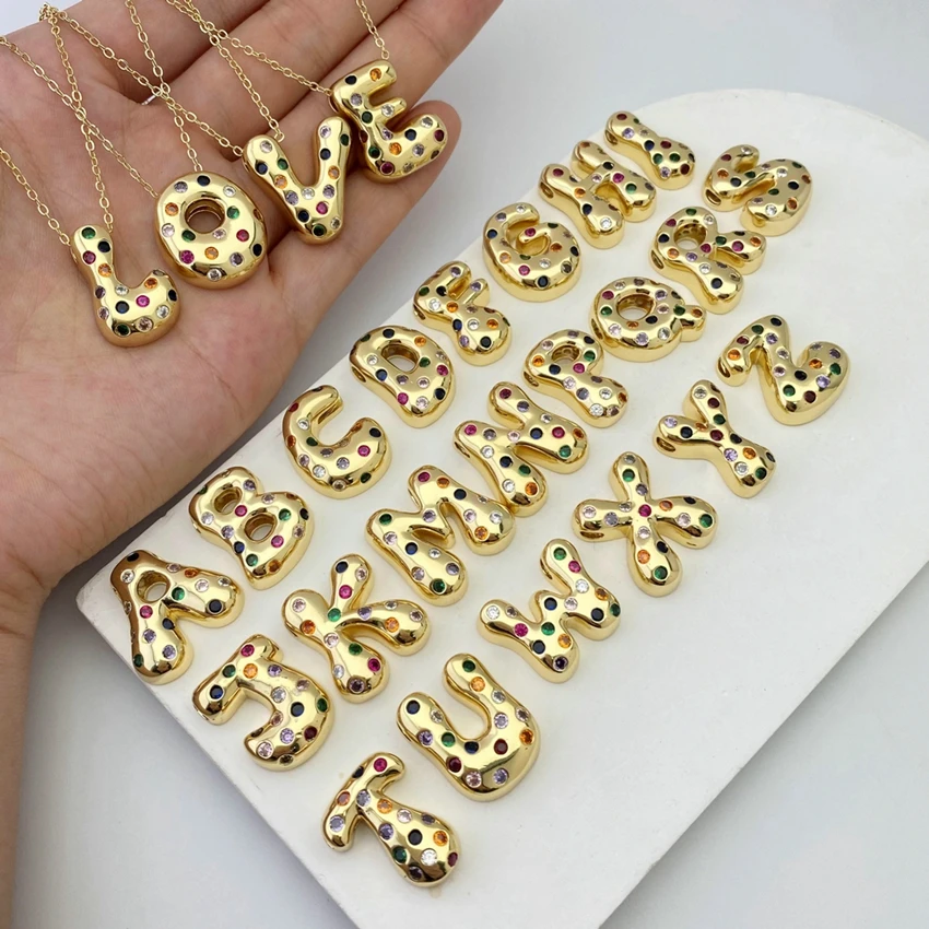 Новый милый красочный циркониевый воздушный шар с буквами подвеска инициалом