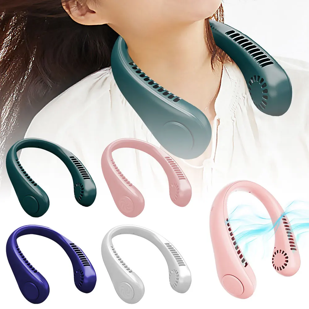 

Fan Neckband Bladeless Lazy Neck Hanging Cooler USB Rechargeable Portable Fan