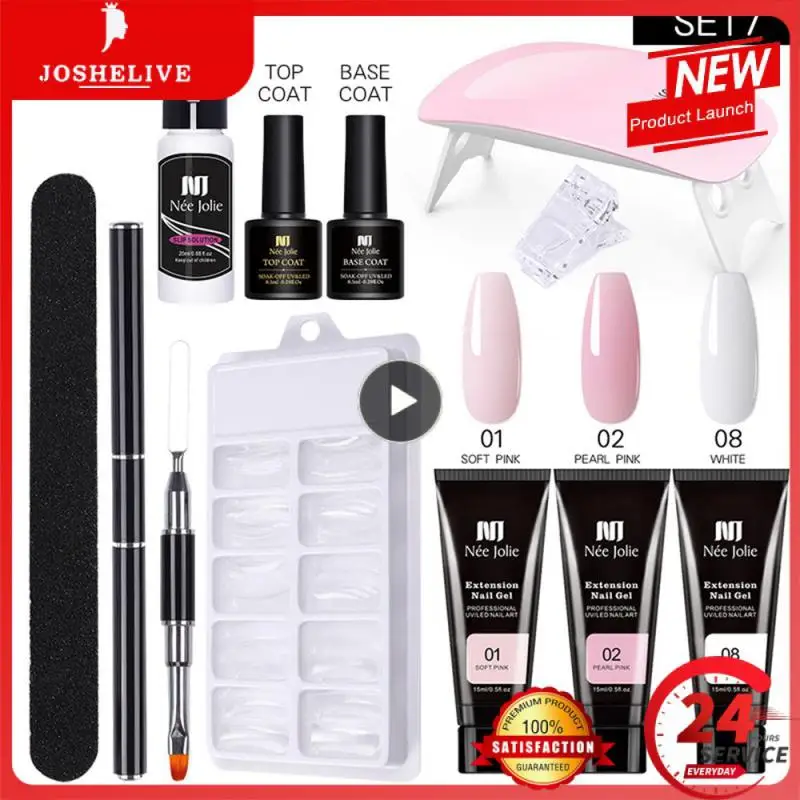 

Professional Nail Set Semi Permanent 15ml Led Lamp Non Irritant Extension Crystal Gel Paste Set Build A Nail Mold Lasting