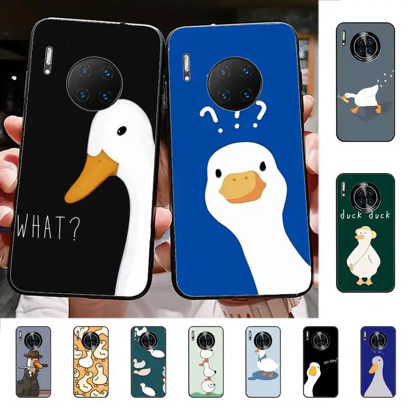 

Cartoon Cute Goose Duck Phone Case for Huawei Mate 20 10 9 40 30 lite pro X Nova 2 3i 7se
