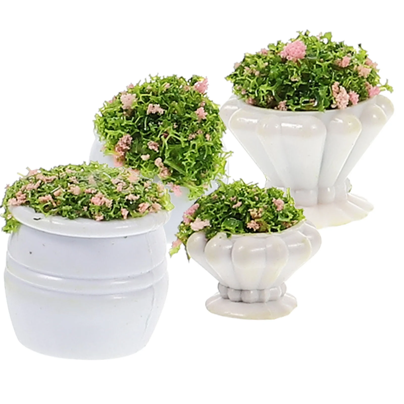 4 шт. мини-кашпо ваза игрушечный стол модель искусственные растения цветочная