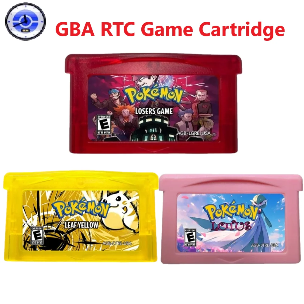Фото Игровой картридж GBA на английском языке, RTC Pokemon Lotus, Loser's Game, Leaf Yellow, модифицированная версия GBA ROM №1