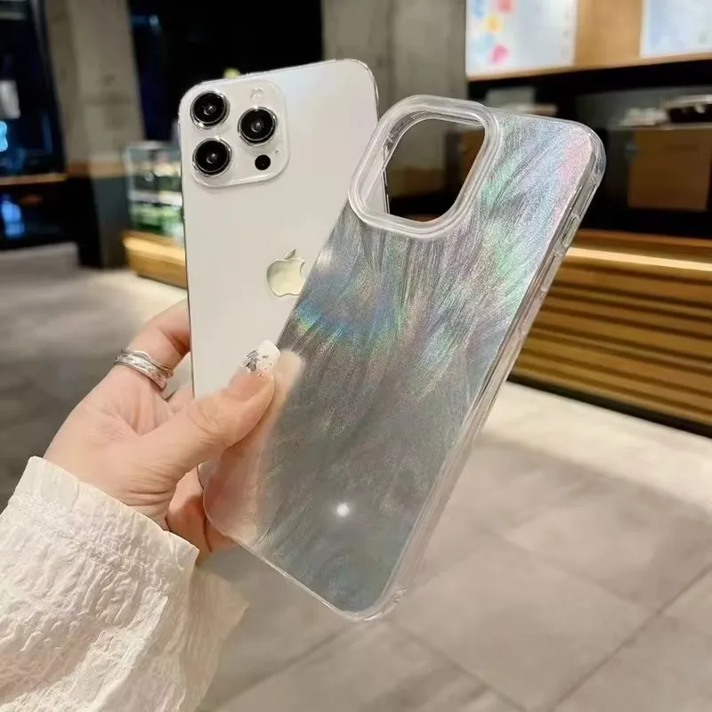 Роскошный силиконовый лазерный чехол с перьями для телефона модель Infinix Note 7 Lite 30