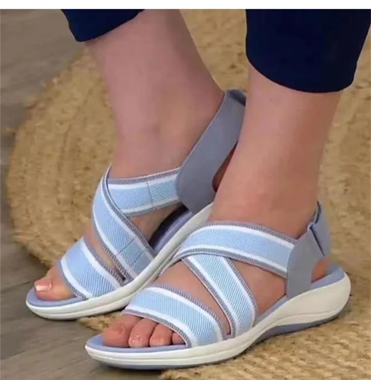 

Sandals Women Summer Elasticity Sandals Ladies Soft Heels Comfortable Sandals Lightweight Wedges Chaussure Footwear