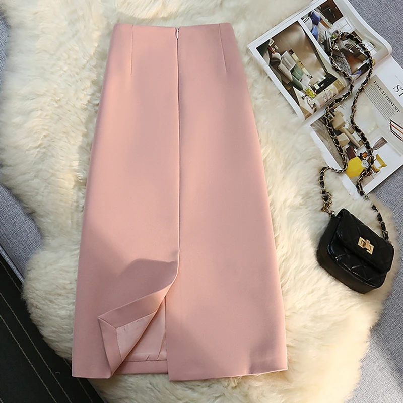 Женская прямая офисная юбка с высокой талией