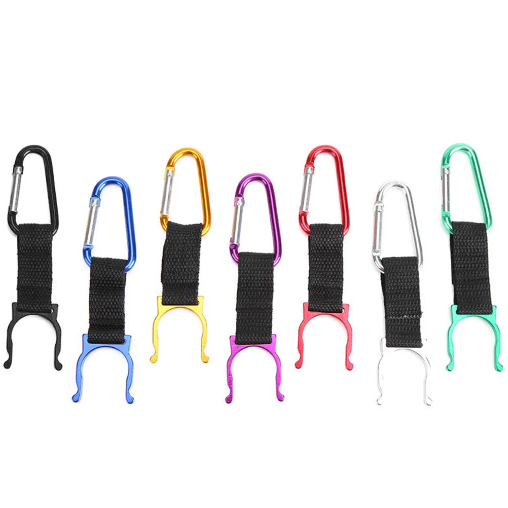 

10pcs D-shaped Hanging Buckle Portable Water Bottle Holder Mineral Water Bottle Clip for Camping Hiking (Random Color)