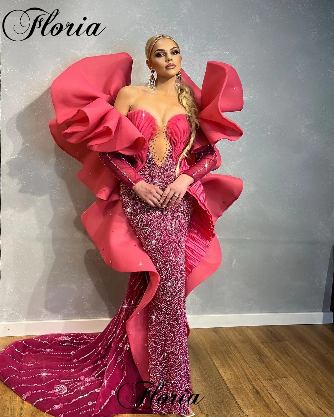 

Special Coral Red Evening Dresses For Women 2023 Sweetheart Beaded Celebrity Drsses Luxury Mermaid Pageant Gowns Robes De Soirée
