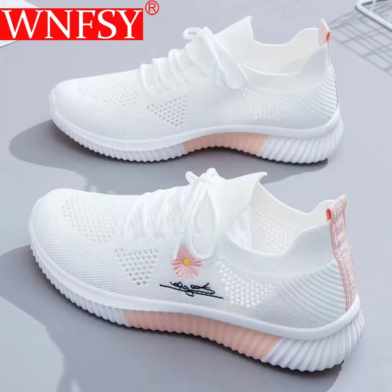 

Wnfsy Woman Mesh Vulcanized Sneakers Spring Women's Breathable Sports Running Shoes Flats Walking Anti-slip Shoes Zapatillas