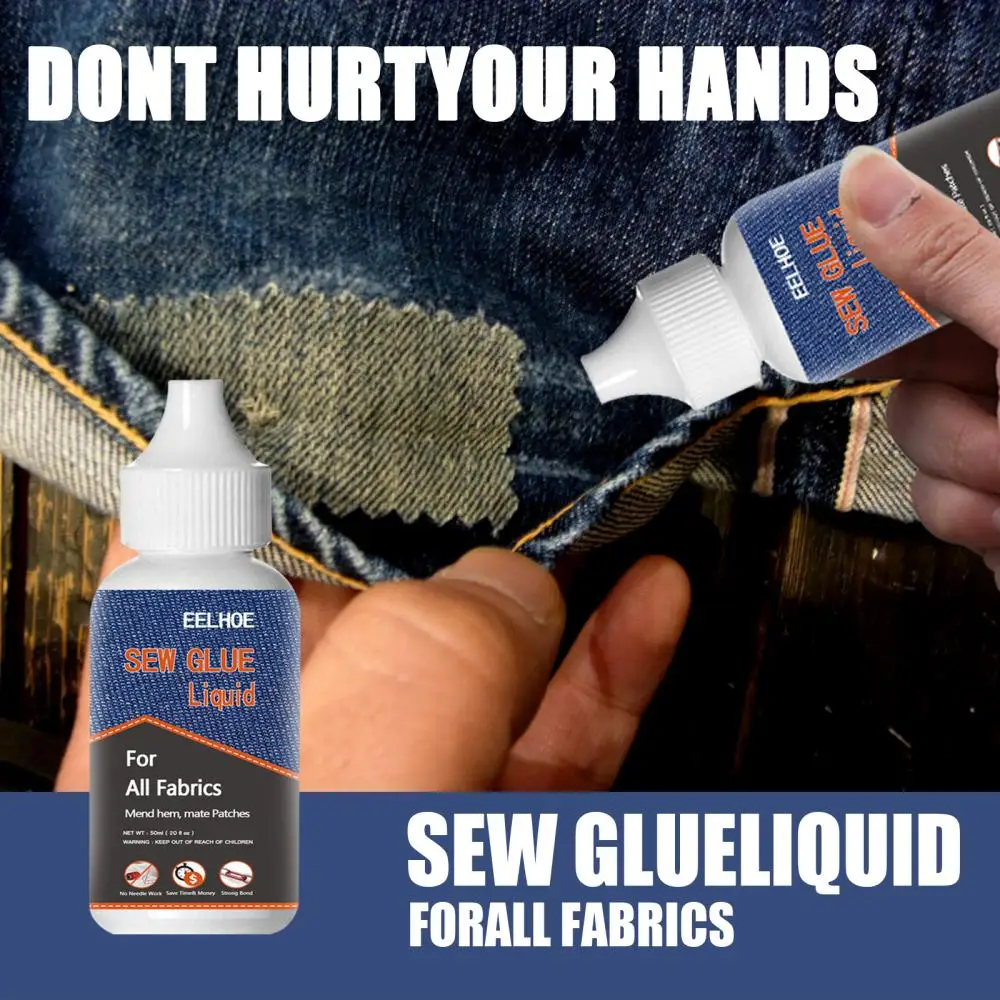

30ml Fabric Sew Glue Liquid Stitch Liquid Multi-use Jeans Leather Adhesive Stitch Solution Kit Fast Dry Clothing Repair Tool
