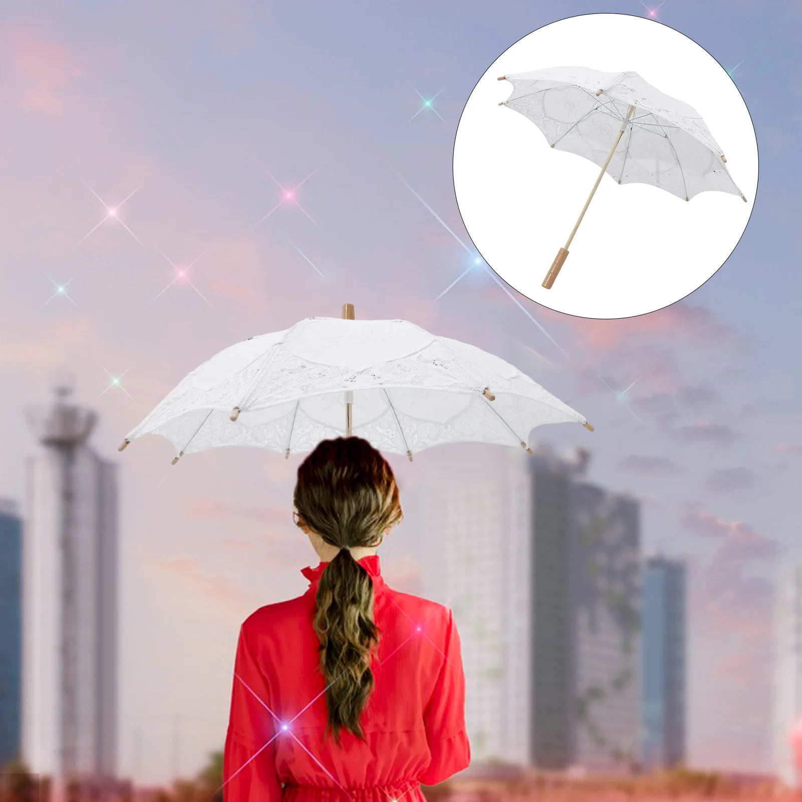 Кружевной зонтик фата для девочек свадебные деревянные зонтики путешествий