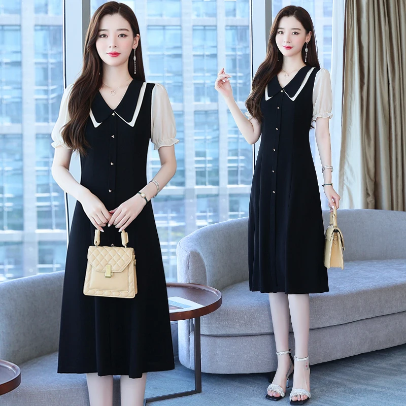 

Ms collaosed French fashion doll collar dress new summer fashion show thin waist, cultivate one's morality gentle wind