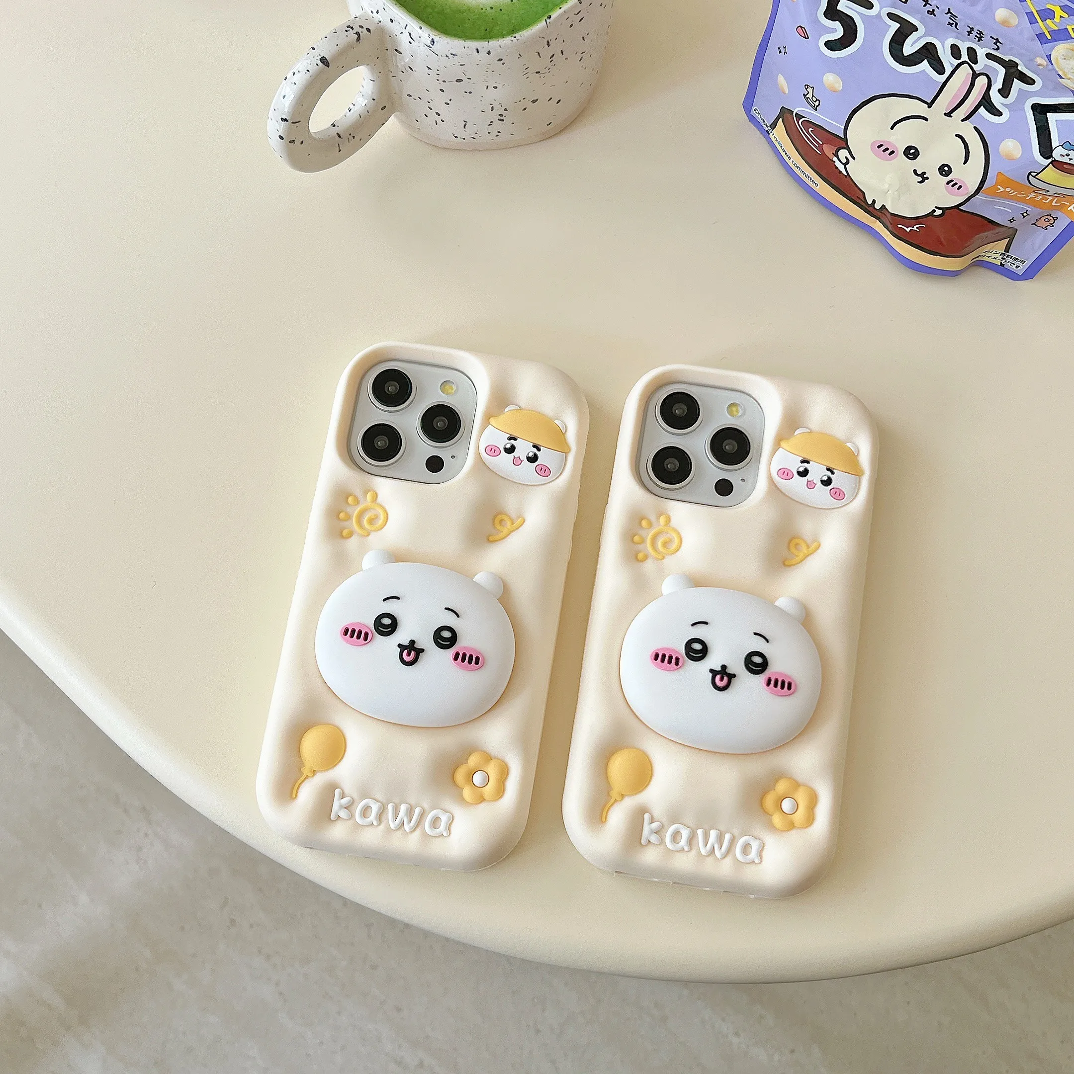 Милый чехол для телефона Chiikawa Hachiware Usagi мультяшное аниме iPhone 11 12 13 14 15 Pro Max мягкий