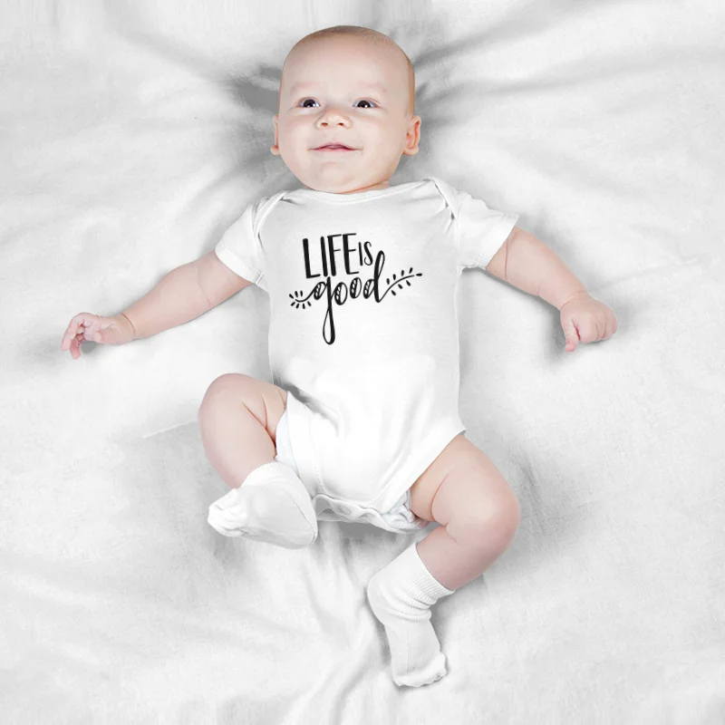 

Мягкое боди для новорожденных Keescewow с принтом «life good»