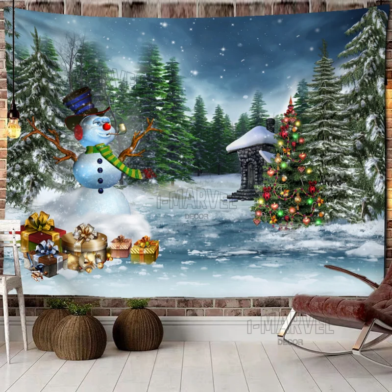 

Nordic Style Wall Hanging Tapestries Christmas Gift Elk Bed Curtain Dormitory Home Bedroom Study Living Room Wall Decoration