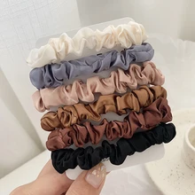 3/5pcs Pack Solid Elastic ScrunchieS Hair Ties Rubber Bands for Women Girls Sport Gym Hair Scrunchie Holder Hair Accessories Set