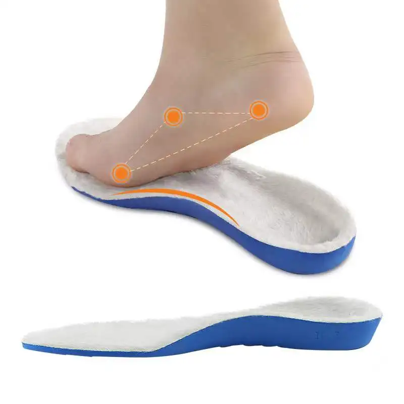 Sports arch insole unisex PU material shock-absorbing arch support full pad plus velvet thick sports warm full pad