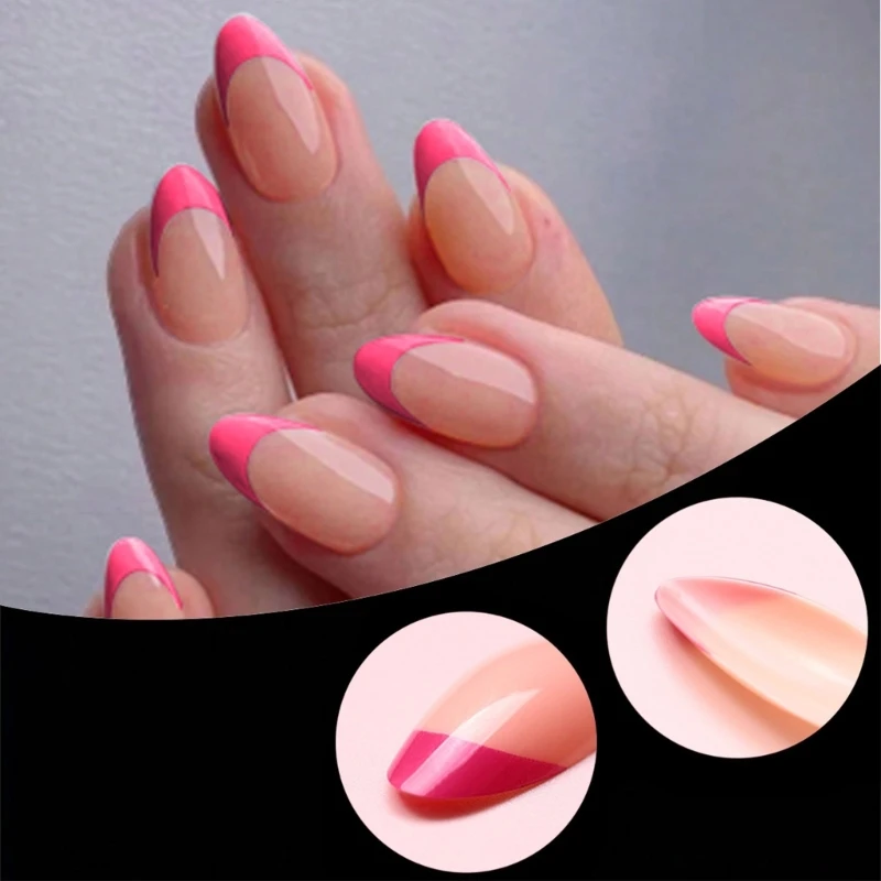 120x/кор. накладные ногти с французским кончиком искусственные полное покрытие