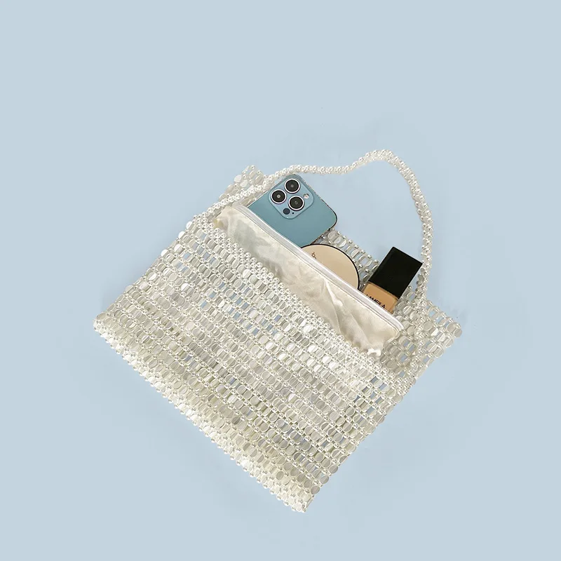 Модная блестящая сумка ручной работы из акрила и бисера выдолбленная на плечо