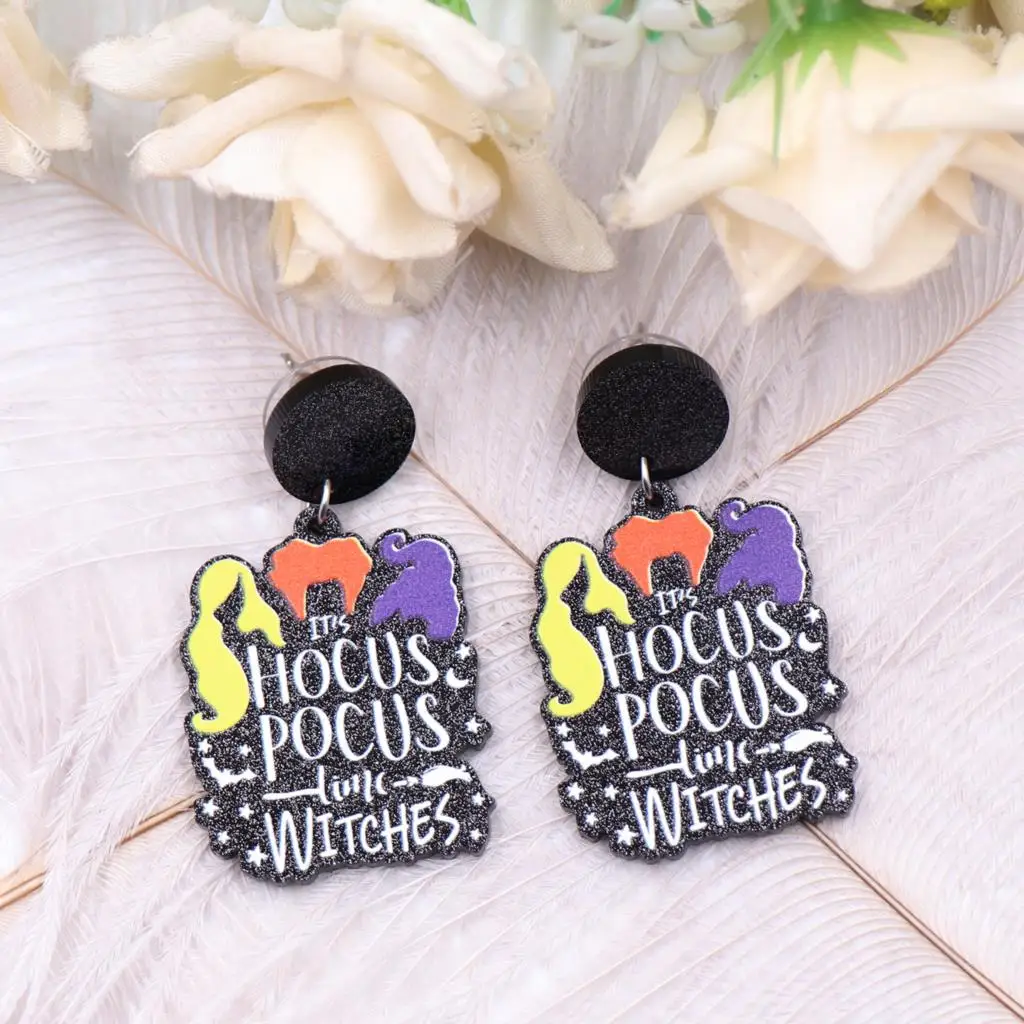 1 пара Новый продукт CN Висячие серьги Хэллоуин блестящие акриловые ювелирные