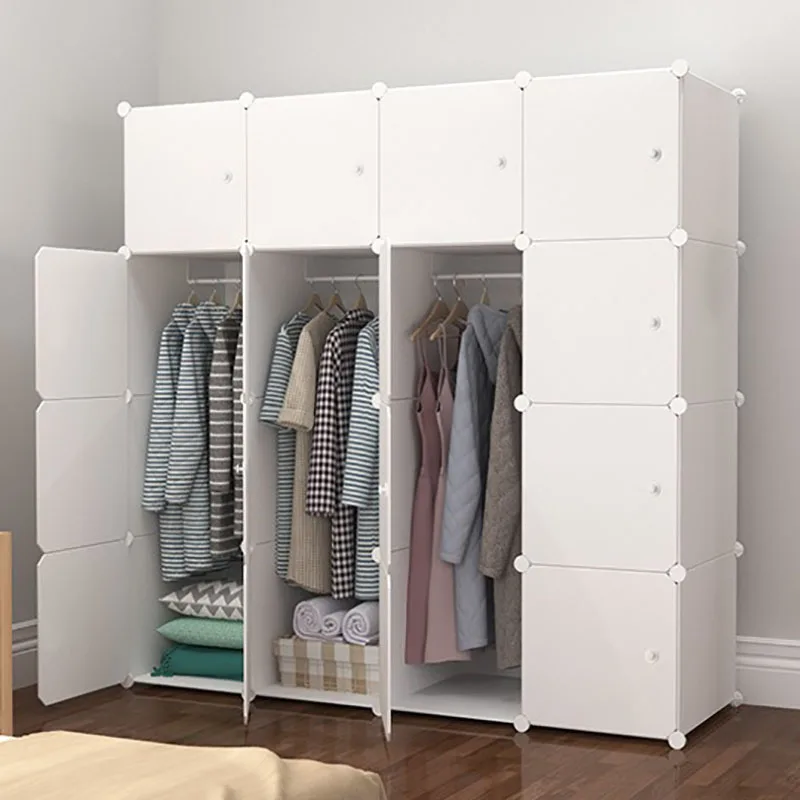 Wardrobe Closet Cabinet Simple Wardrob Plastic Space Saving Portable Folding Bedroom Organizer Shelves Furniture