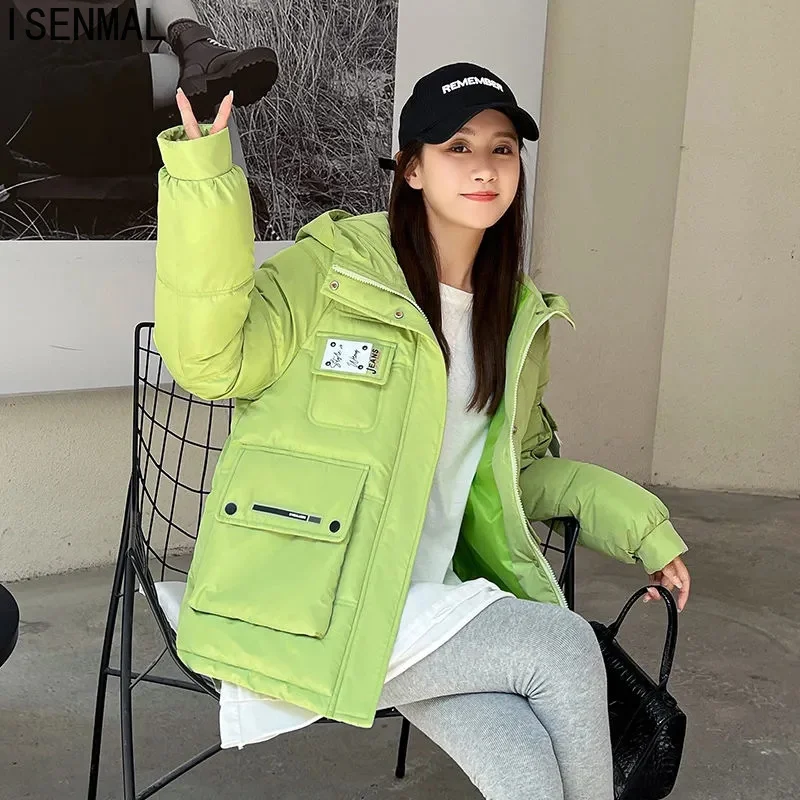 Women Jacket 2022 Winter Parka New Cotton Clothes Down Cotton Jacket Korean Loose Warm Thick Women Hooded Parkas Loose Outwear