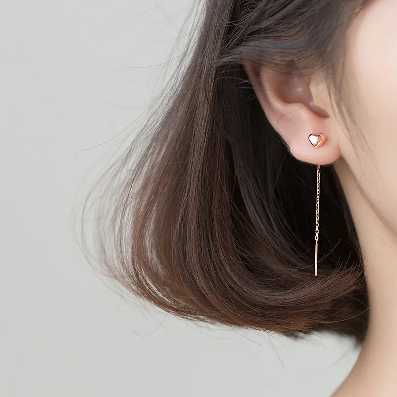 MloveAcc сердце кисточка женские серьги-капли из стерлингового серебра 925 пробы