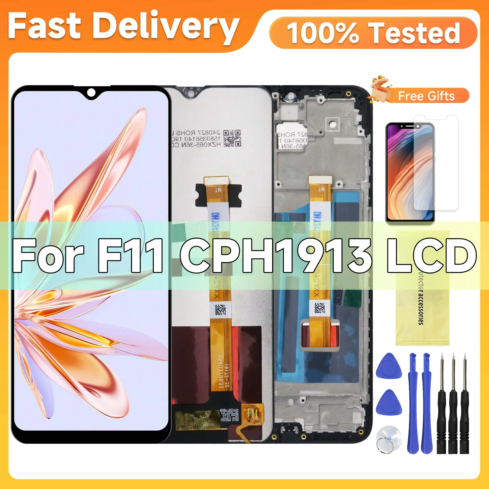 6 53 &quotЖК-дисплей для OPPO F11 ЖК-дисплей PCAM10 CPH1913 PCEM00 дигитайзер сенсорного экрана в