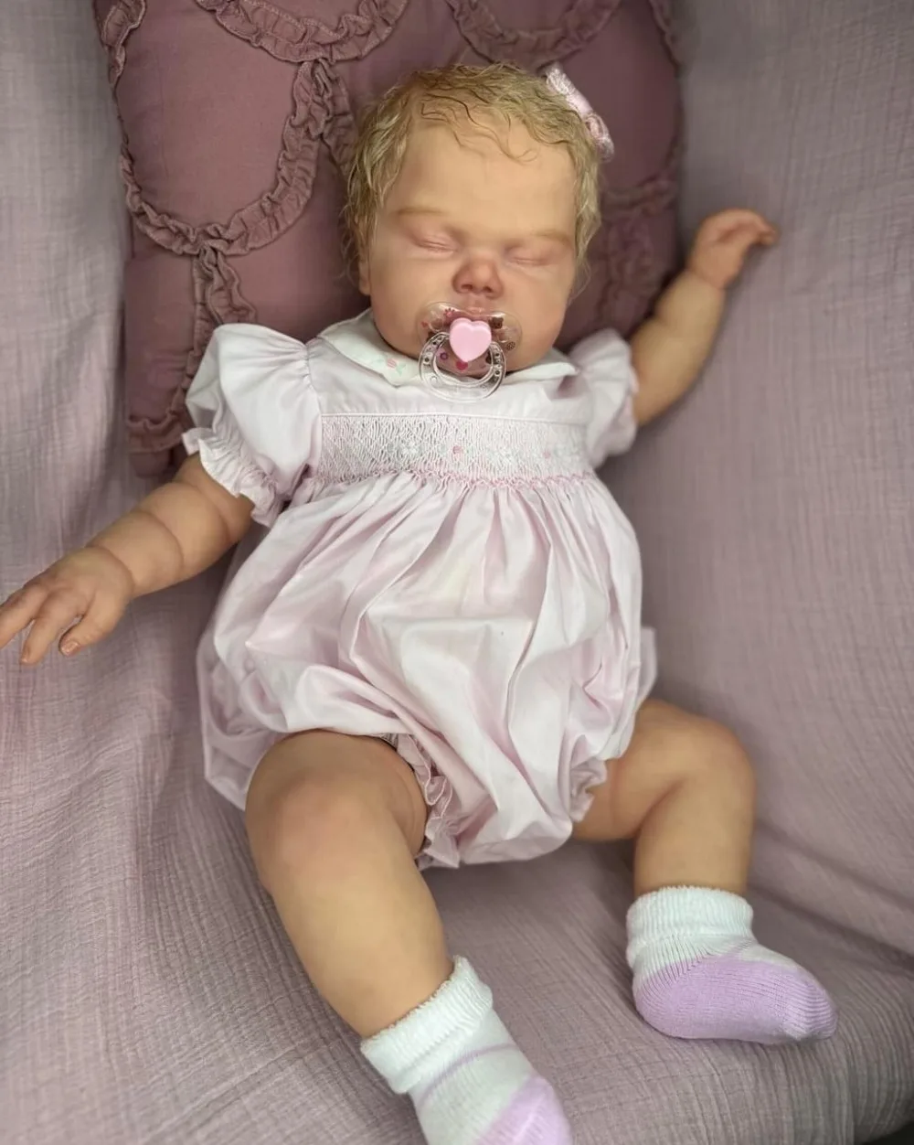 24-дюймовая кукла Reborn Pickle со светлыми волосами для малышей мягкие приятные