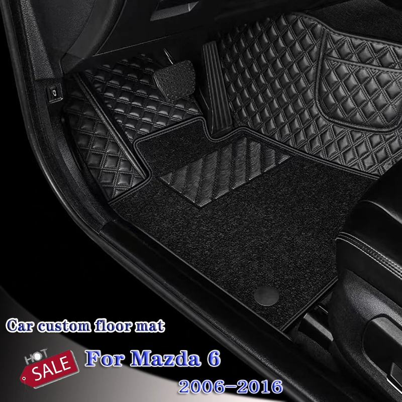 Alfombrilla Interior para el pie del coche, accesorios para el suelo del coche, para Mazda 6, 2006, 2007, 2008, 2009, 2010, 2011, 2012, 2013, 2014, 2015, 2016