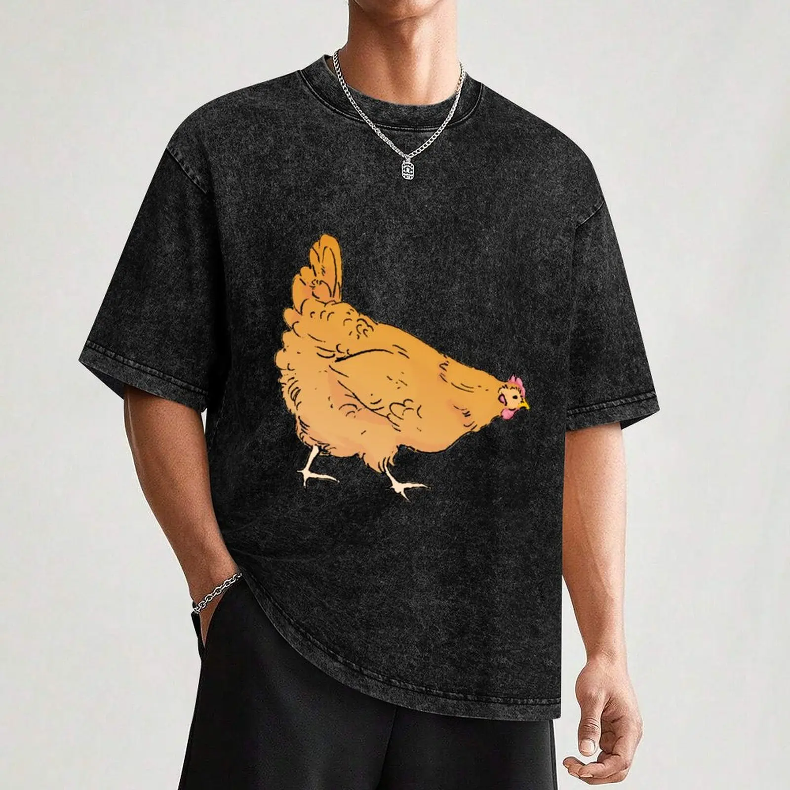 Фото Футболка Buff Orpington Chicken Festival, повседневная, с короткими рукавами №3