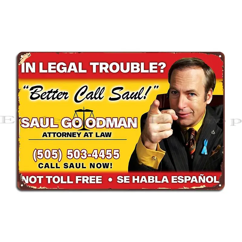 Металлическая вывеска Better Call Saul Babyalligator