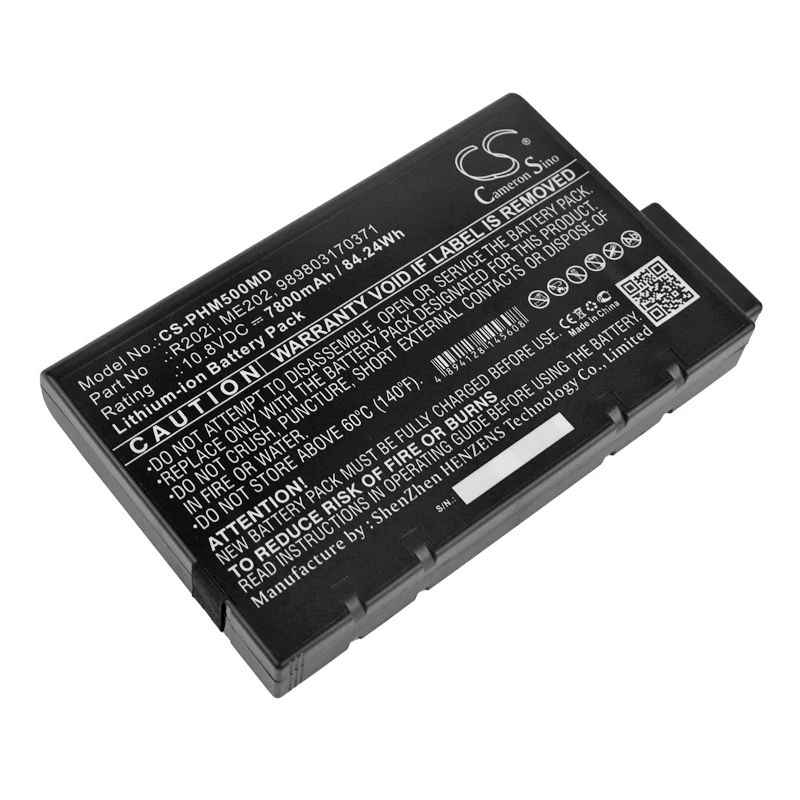 

CameronSino Battery for Philips Micron Transport GX GX+ CTG7 GX2 GX3 VX XT XT2 860310860315 860332 7800mAh / 84.24Wh ME202B
