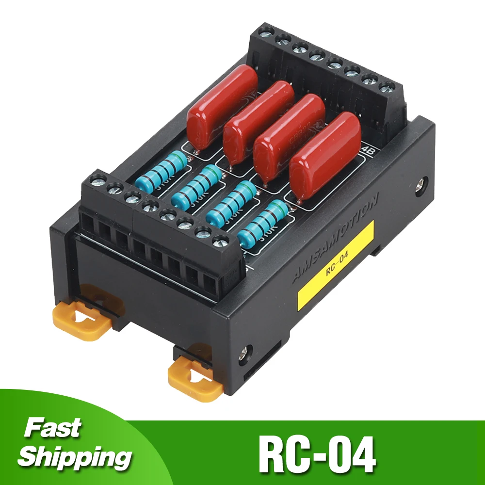

PLC Electromagnetic Anti-Interference Module RC Absorption Snubber Circuit Transistor Relay Contact Protection RC-04