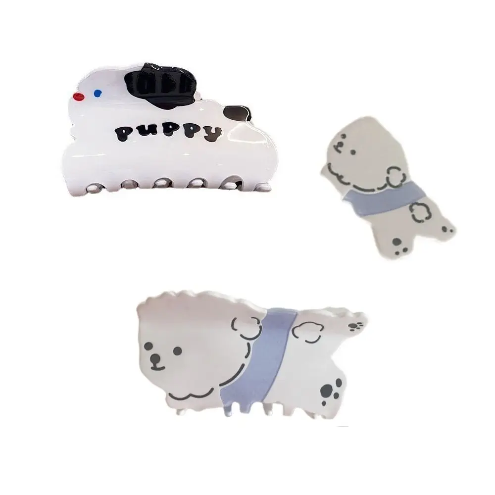 

Gifts For Girls Ponytail Holder Hairgrips Letter Korean Shark Clip Acetate Dog Hair Claw Puppy Dog Women Hair Clip