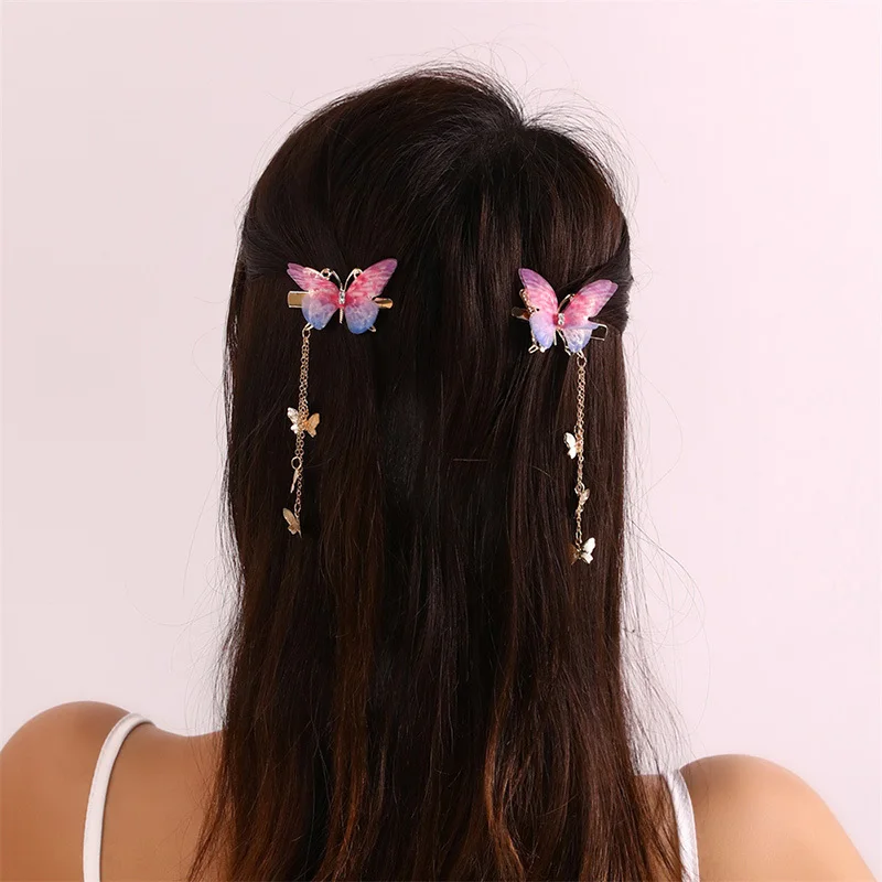 2 шт. заколки для волос в виде бабочек