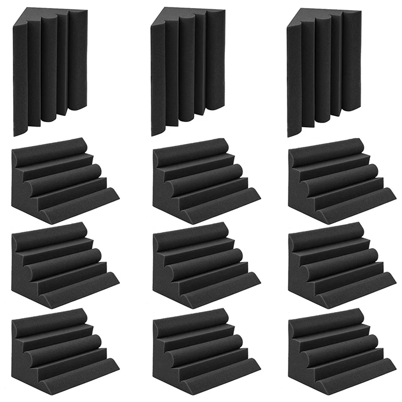 

12 Pcs Corner Sound-Absorbing Cotton In Recording Studios Arc-Shaped Indoor Sound-Absorbing Material For Noise Reduction