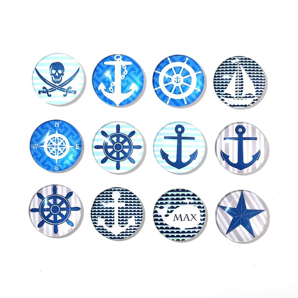 

5pcs Refrigerator Magnets Decorative Magnets for Refrigerator Funny Fridge Magnets for Whiteboards 30mm ( Nautical Anchor