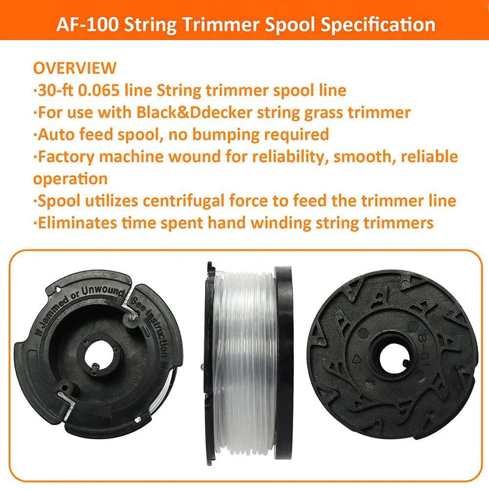 1+1+1 Set Spool Mowing Line Suitable For Multiple BLACK+DECKER String Trimmer Models 0.065 Inches BLACK+DECKER