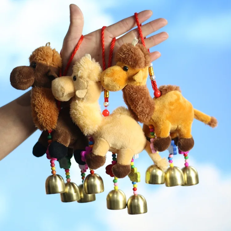 

Hot Selling Plush Toys Bell Camel Doll Home Accessories Baby Toys Travel Souvenir Cute Desert Wind Chimes Camel Doll Kids Toys
