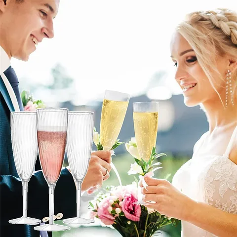 Одноразовые пластиковые бокалы для вина 180 мл