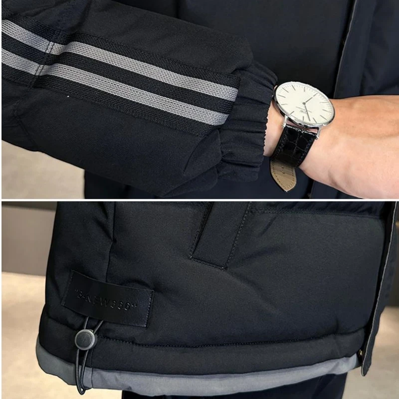 Мужская зимняя куртка-пуховик с капюшоном цвет в ассортименте