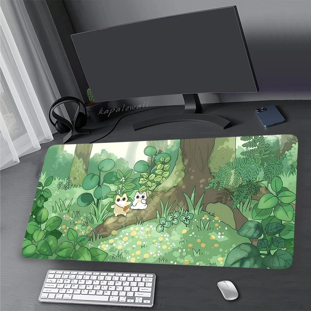 

Green Art Mat Plant Large Mouse Pad XXL 100x50cm Speed Teclado E Mouse Mat Keyboard Pads Rubber Desk Pads Office Mat For Desk