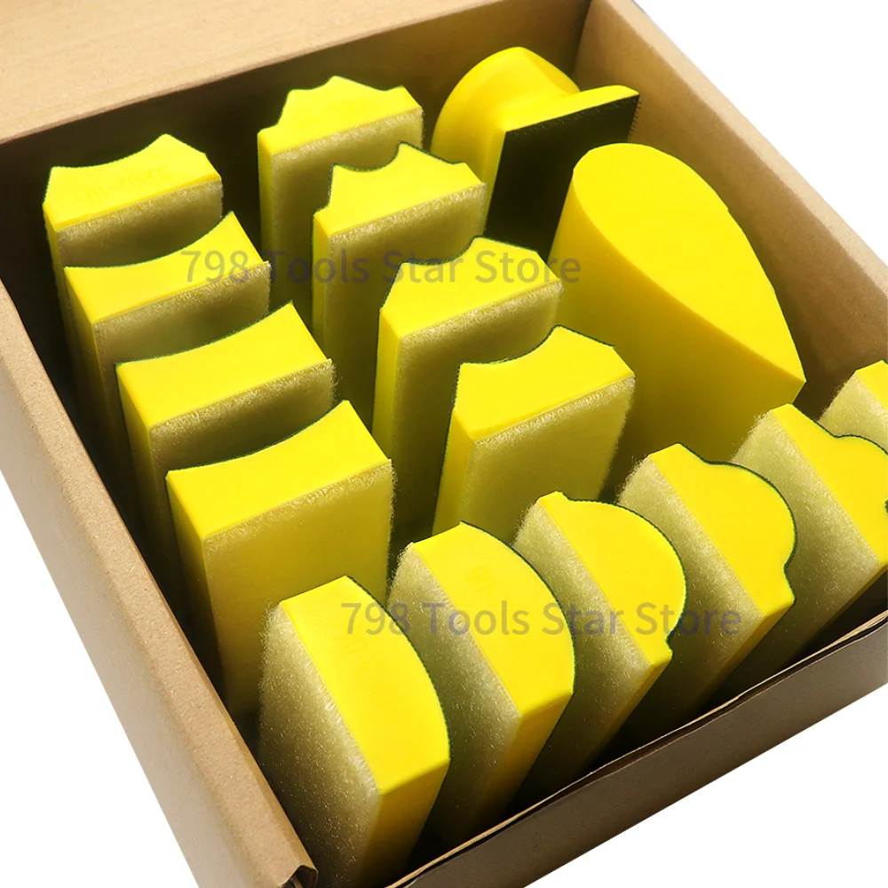 

Набор блоков для ручного шлифования, 16 шт., сменные крючки и петли, различные выпуклые и вогнутые формы для шлифования или полировки кузова автомобиля